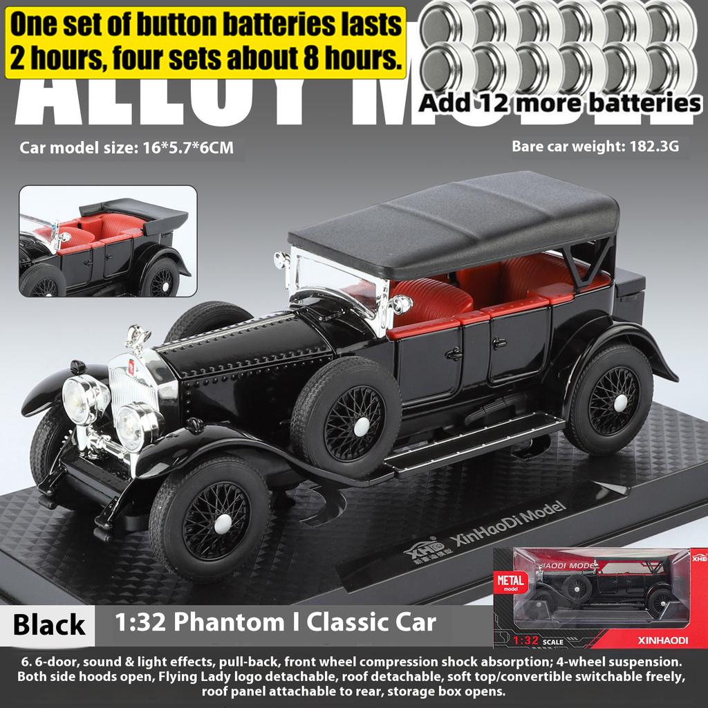 1:32 Rolls Royce Phantom I Classic Luxury Car Alloy Metal Diecast Model Car High Simulation Decoration Children Toy Cars Present