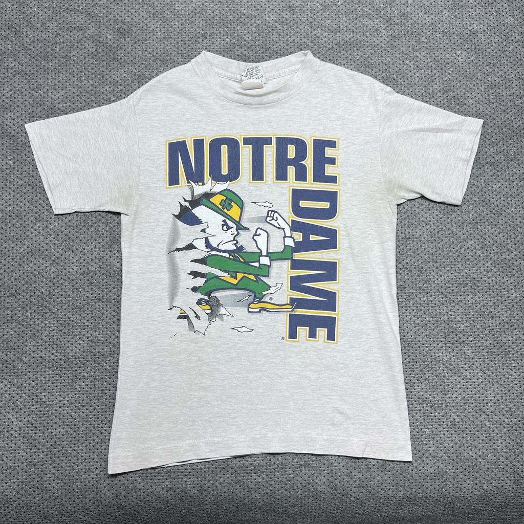 Vintage 90s Nutmeg University of Notre Dame Fighting Irish T-Shirt Large YOUTH