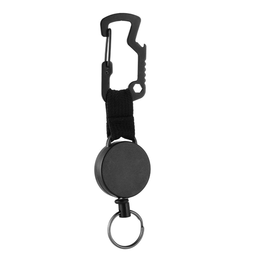 Retractable Key Chain with Webbing Strap, ,Loss ,Theft Key Rope, Steel Cable, High Elasticity Multi,Functional Carabiner for Mountaineering