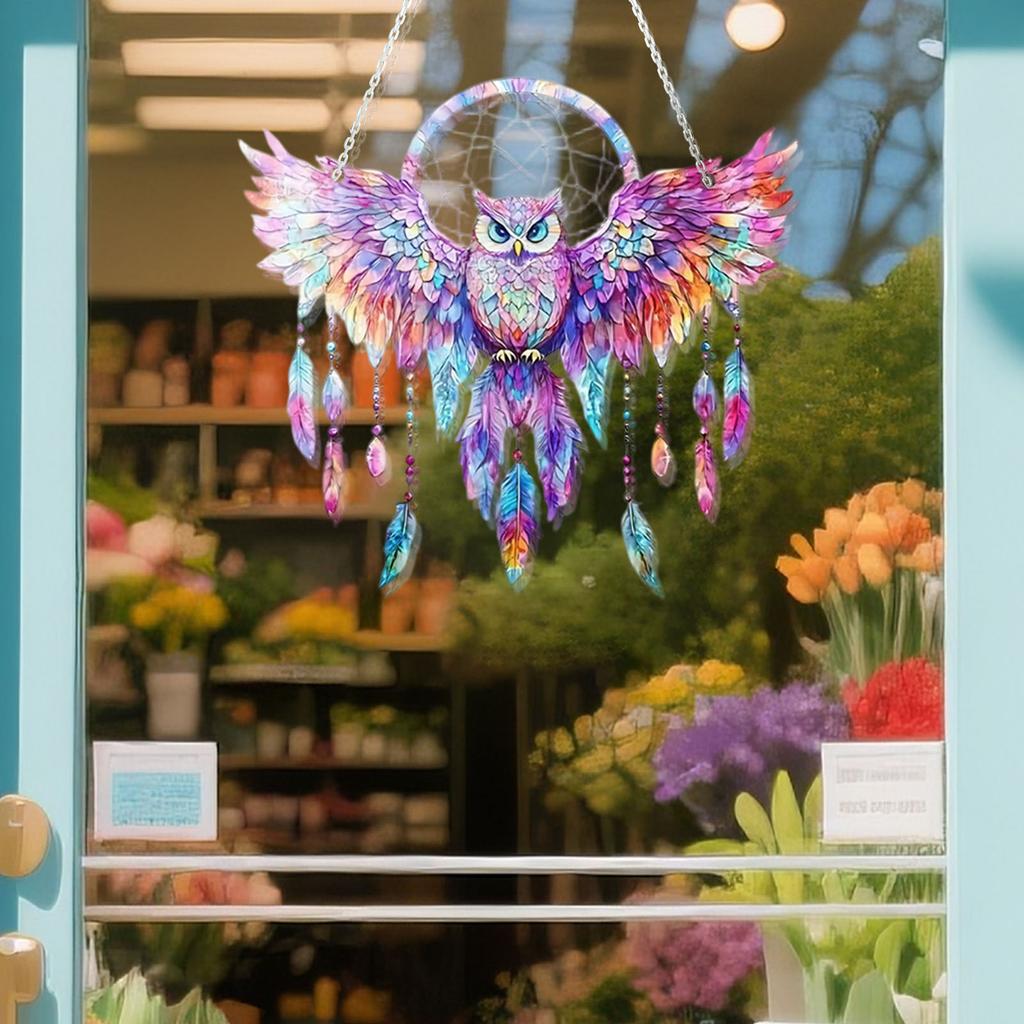 Sky Blue Bird Colorful Art Decoration, Colorful Translucent Pendant Home Decoration (8 Inches)
