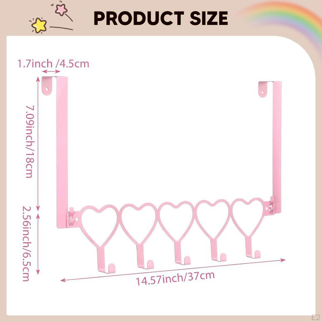 Heart over The Door Hook Wall Hanger Space Saving Versatile Decorative Holder Coat for