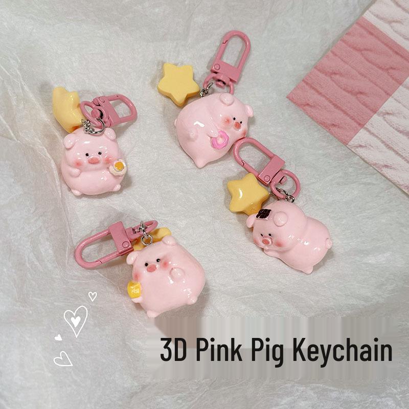 Adorable 3D Pig Keychain - Perfect for Students, Backpacks, and Bestie Gifts