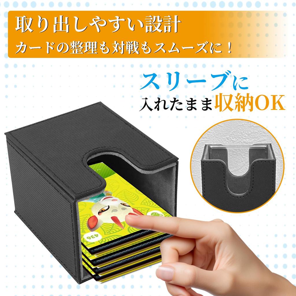 Saeda Deck Trading Card Storage Holds 300 Large Pokemon Card Deck Three Leather Trading Card Card Display Magnetic Trading Card Compatible with All