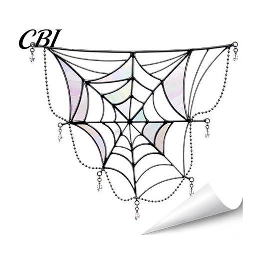 Flexible Cuttable Wall Decals Halloween Ghost Flower/Ghost/Spider Web Window Stickers, Waterproof PVC Static Clings, Holiday Party Supplies Removable