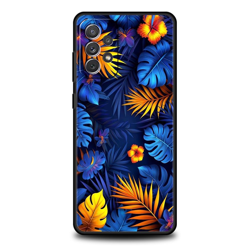Leaves Monstera Green Phone Case For Samsung A15 A13 A51 A71 A41 A31 A21S A03S A05 A35 A32 A55 A23 A25 A33 A53 A73 5G Cover