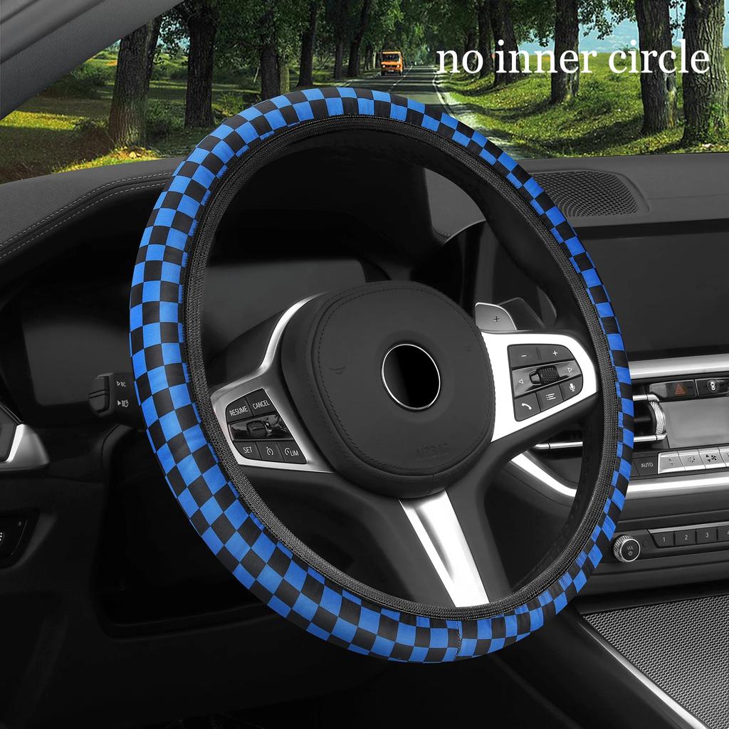 Car Steering Wheel Cover Advanced Sense Fashion Lattice No Inner Ring Breathable Non-slip Handlebar Cover Universal