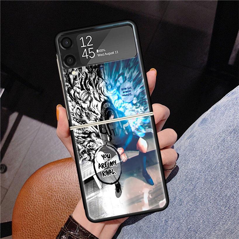 Blue Lock Football Anime Phone Case For Samsung Z Flip 7 6 5 4 3 Galaxy ZFlip7 ZFlip6 ZFlip5 ZFlip4 ZFlip3 5G Print Cover