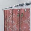 Vintage Bird Bathing Shower Curtain Decorative Home Decoration Pink Floral Design Bathroom Linen 72X84