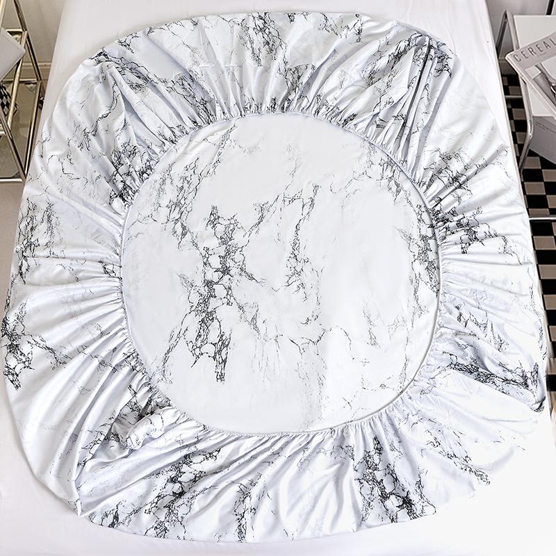 Andningsbart Dra-på-lakan Enkel Stil Sängöverkast Polyester Sängkläder Mjukt Lakan Med Resårband Lencol (Inget örngott)