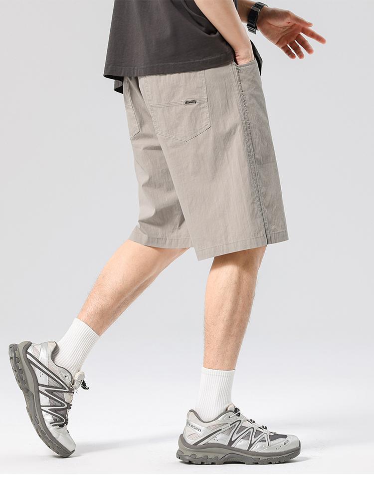 Lightweight Linen Cotton Brocade Summer Thin Five Pocket Pants Versatile Straight Leg Men's Casual Shorts for Commuting