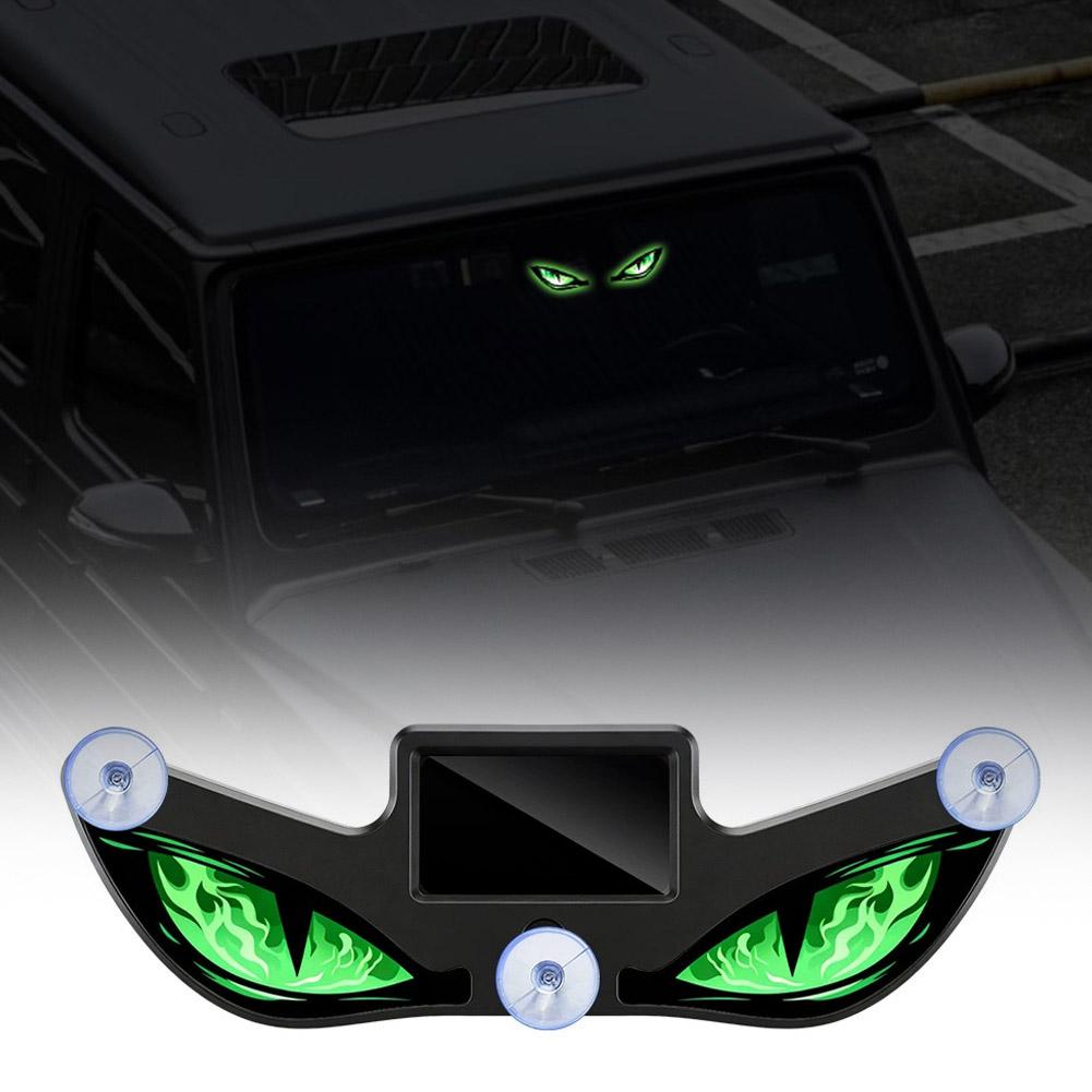 Solar Devil Eyes LED Car Window Light Wireless No Drill Solar Powered Demon Eyes Warning Lights for Cars/ Trucks/SUV/RV/Vans Neon Lights 4