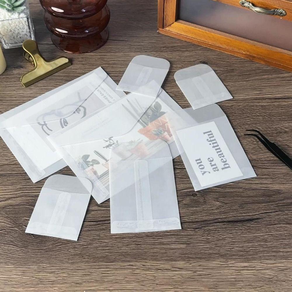 Semi Clear Transparent Envelope Scrub Card Packing Bag Fresh Blessing Thank Envelope  Greeting Card