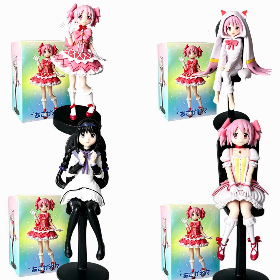 Puella Magi Madoka Magica Ensemble de Figurines Kaname Madoka Homura Akemi Anime Figurine PVC Modèle de Collection Poupée Ornement de Bureau Jouet Cadeau