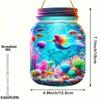 1pcs Acrylic Colored Glass Mermaid Mason Jar, Acrylic Sign, Four Seasons Decoration, with Wall Hanging, Novelty Home Decor