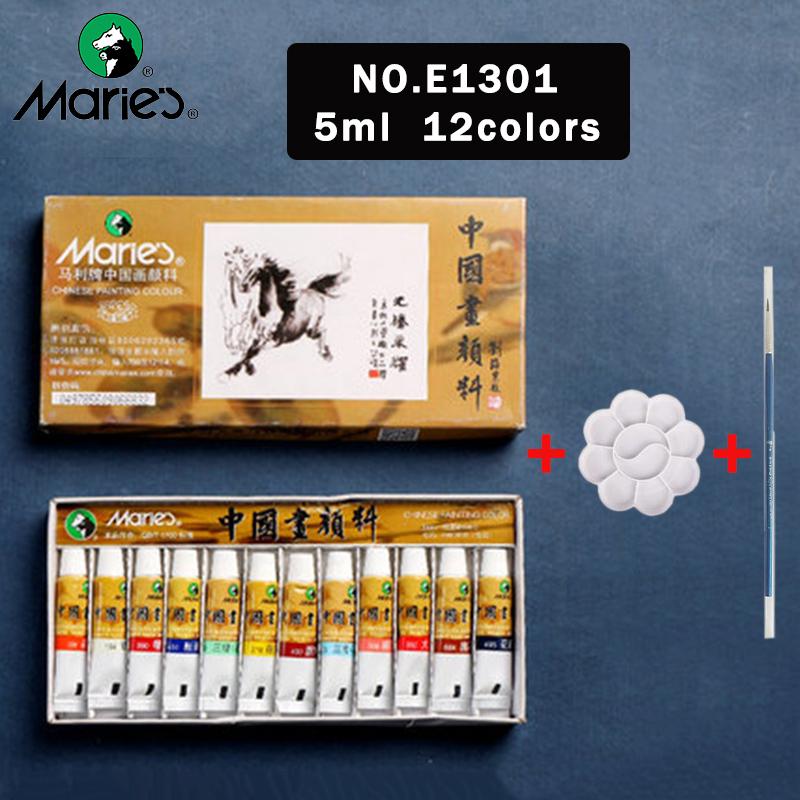 Marie s Chinese Painting Pigment 5/12ML 12/18/24/36 Colors Ink Painting Paste Water Color Pigment Students/Beginners Supplies