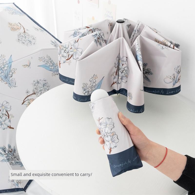 INS Style French Umbrella Women's Dual-Use Niche Style Sun Protection Umbrella Summer Retro Good-looking Automatic Sun Umbrella
