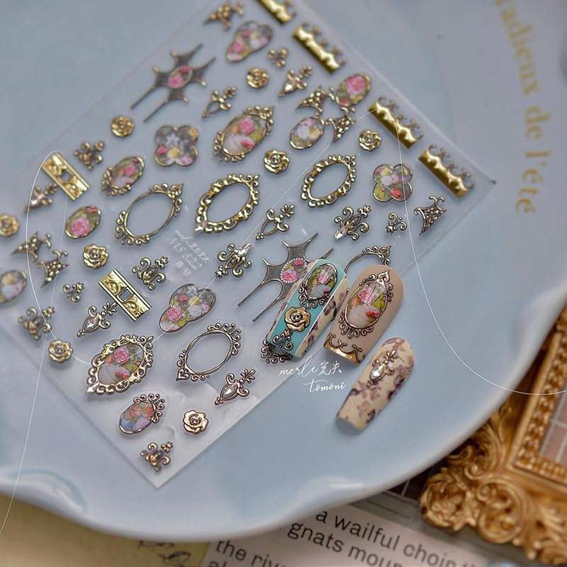 Maple Leaf Nail Stickers 5D Embossed Nail Decals Fall Design Nail Supplies Gold Leaf Stickers for Women Nails Decorations Thanksgiving Day Nails