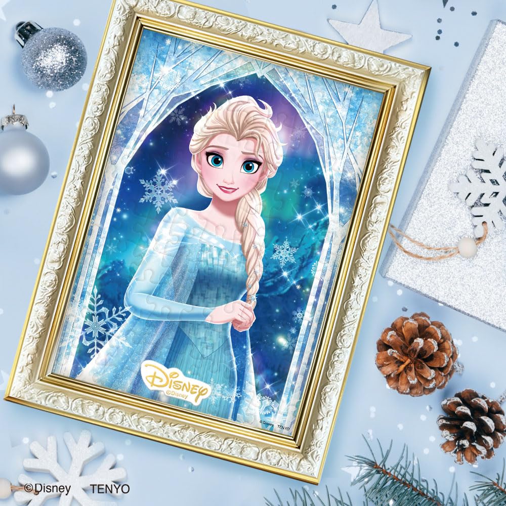 Tenyo [Made In Japan] 108-Piece Jigsaw Puzzle Disney's Graceful Queen (Elsa) (18.2x25.7cm) D-108-069, Includes Glue, Spatula, and Service Card