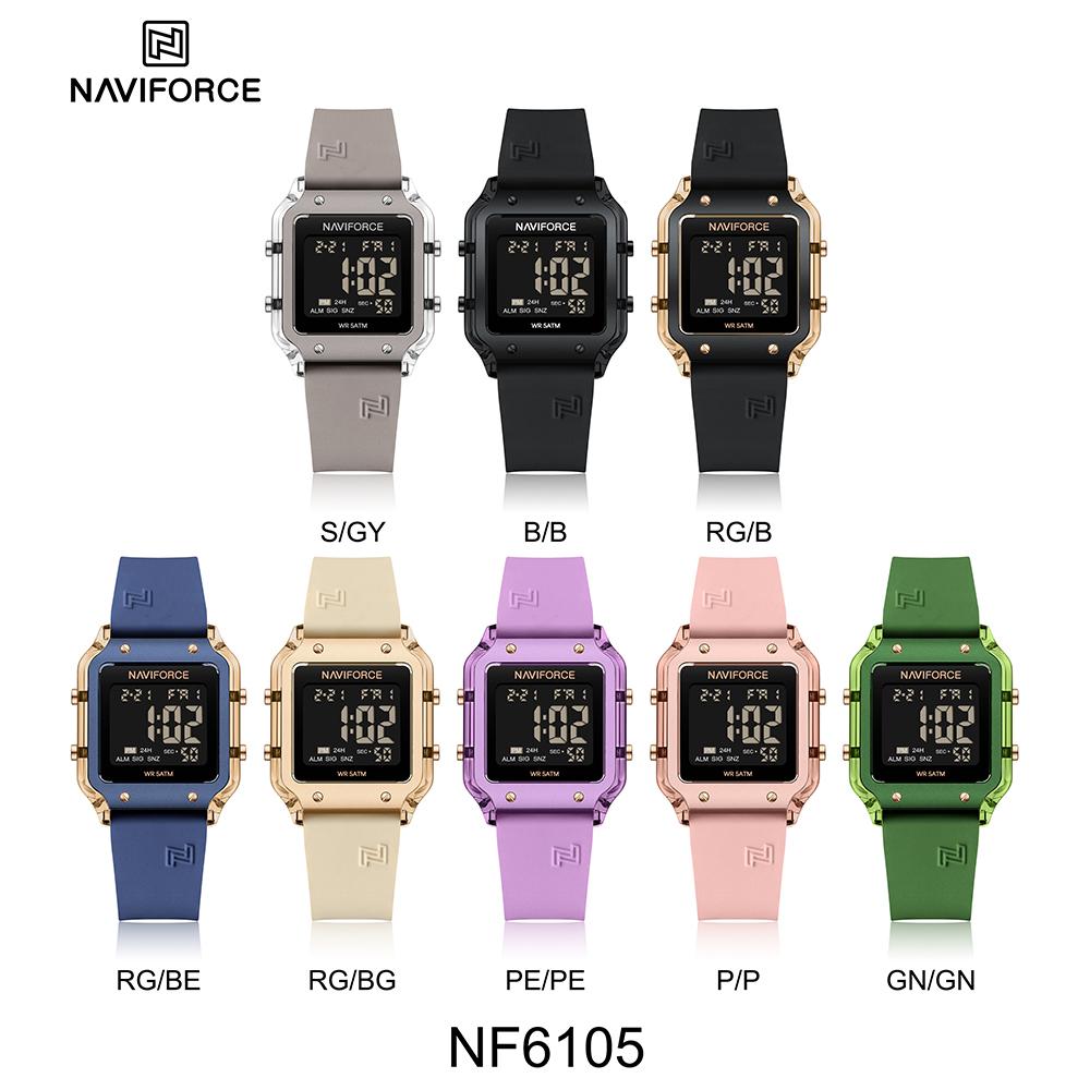 NAVIFORCE Women's Casual DIgital Watch Day Date Night Pattern Waterproof Alarm Silicone Strap Lady Girls Fashion Accessories Watch NF6105