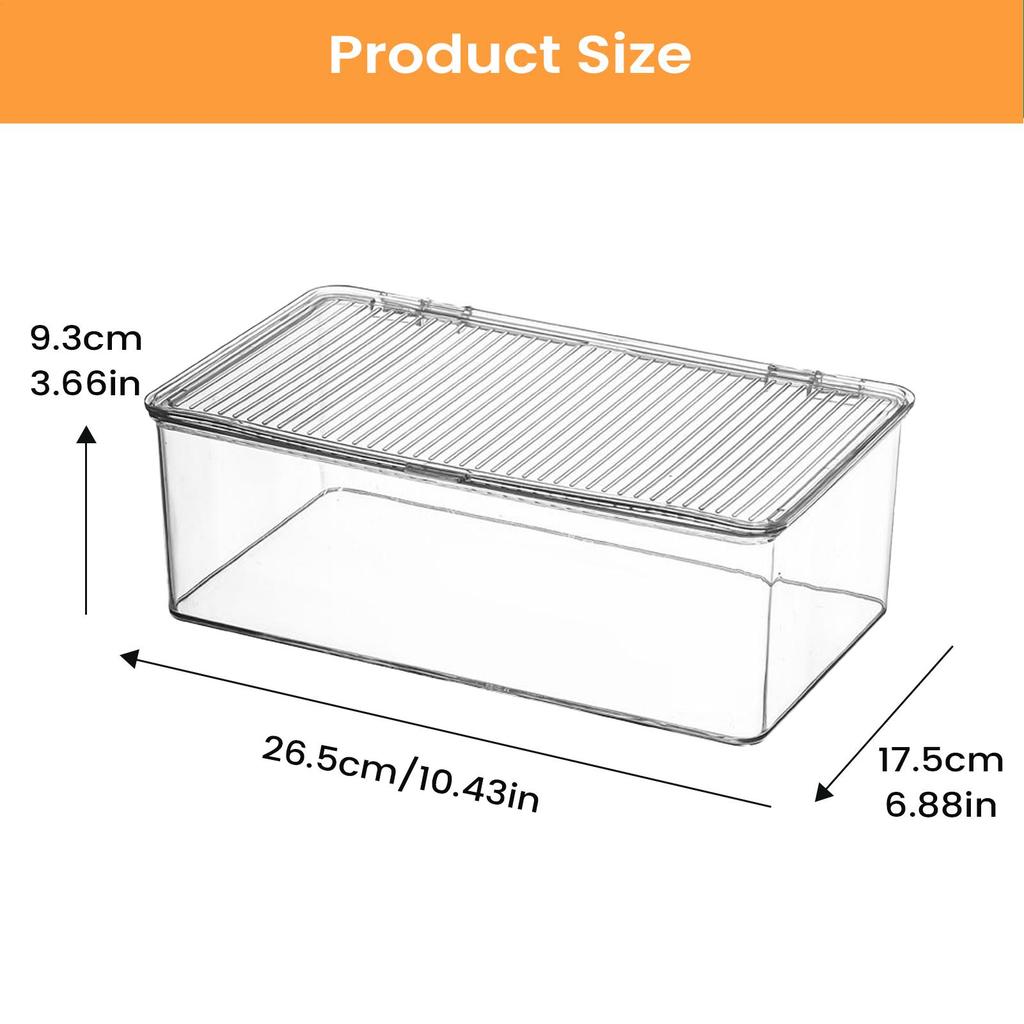 Clear Organizer Bins Dustproof Transparent Desktop Organization With Lid Organizer Box for Pantry for Bathroom Kitchen Home Dorm