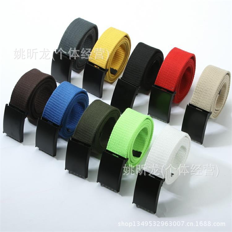 

-Новый модный мужской и женский брючный ремень, однотонный холщовый ремень, мужской