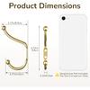 Gold Coat Hooks Wall Mount - Wall Hooks for Hanging, Heavy Duty Hooks, Mudroom Hooks, Metal Hooks for Hanging Clothes, Towels, Hats, Keys, Coats,4