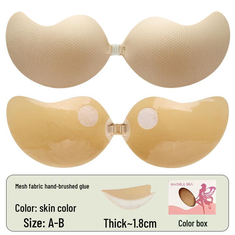 In Stock Seamless Push-Up Strapless Bra with Breathable Anti-Spillage Design and Mango Nipple Covers for Wedding Dresses