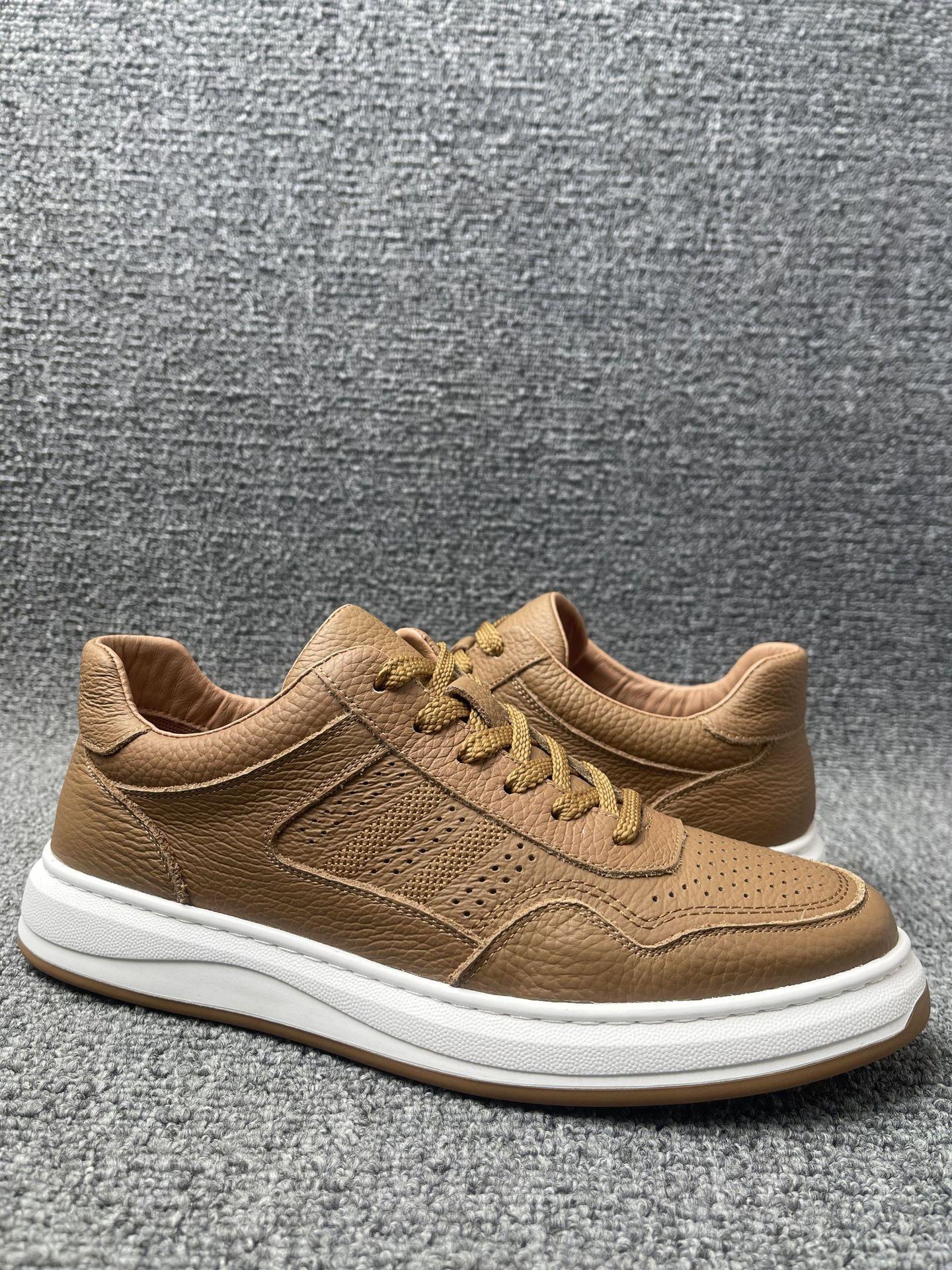 

First layer cowhide 2025 spring new men s leather shoes genuine leather casual shoes men s white shoes board shoes men s shoes 45