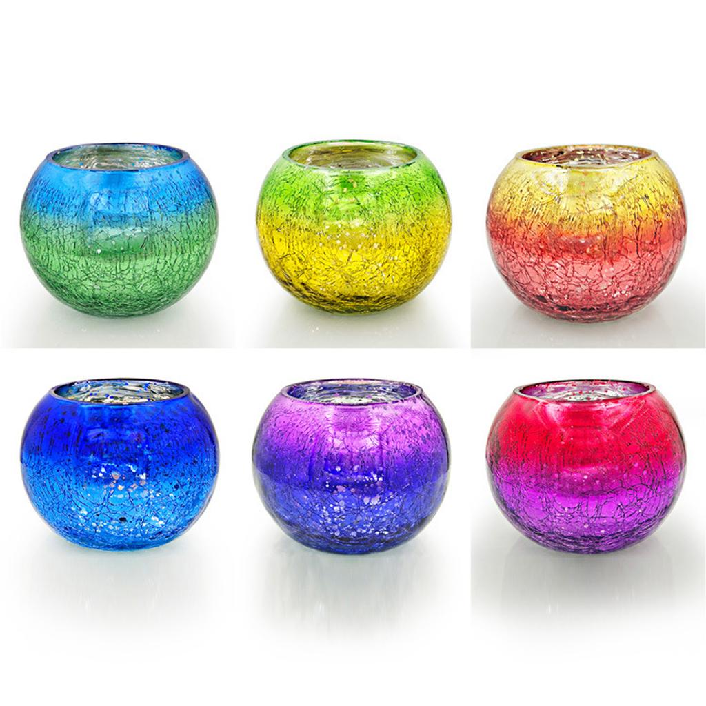 Candle Holder Multipurpose Glass Tealight Candle Holder Decoration Electroplated Gradient Colorful