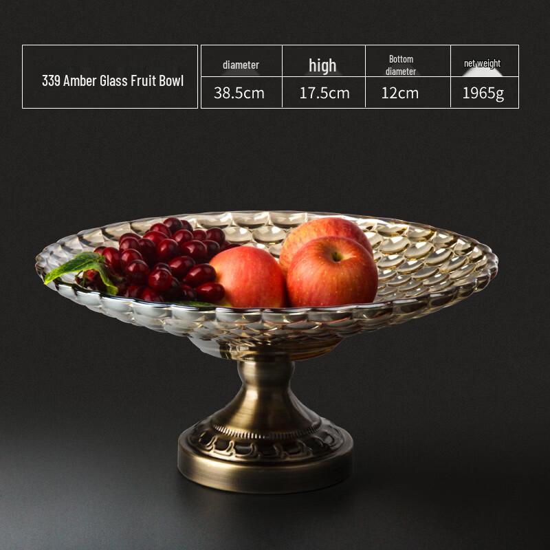 Flavinmci European Crystal Glass High-Foot Fruit Plate
