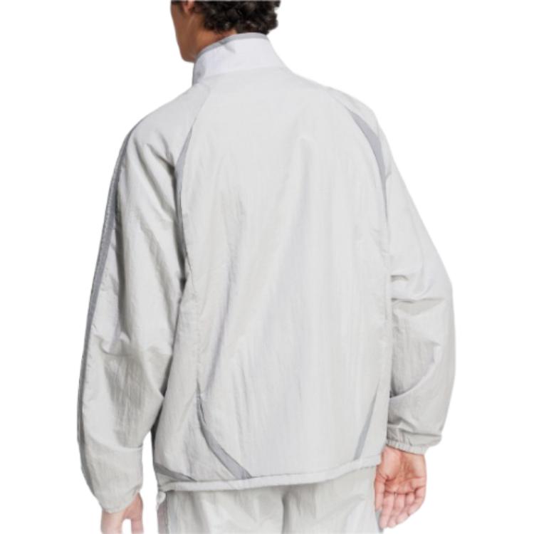 adidas Originals Adicolor Series Fashion Comfortable Versatile Stand Collar Jacket Men Jacket Light-Gray Gray JP1138