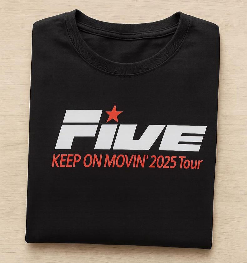 Vintage FIVE Boyband Keep On Moving T-Shirt: 90s Retro Merch Unisex Tee Unisex T-Shirt L