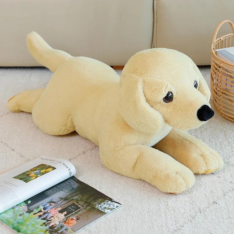 Kawaii Lying Prone Pose Labrador Retriever Plush Toys Stuffed Big Size Animal Throw Pillow Cozy Warm Sleeping Companion