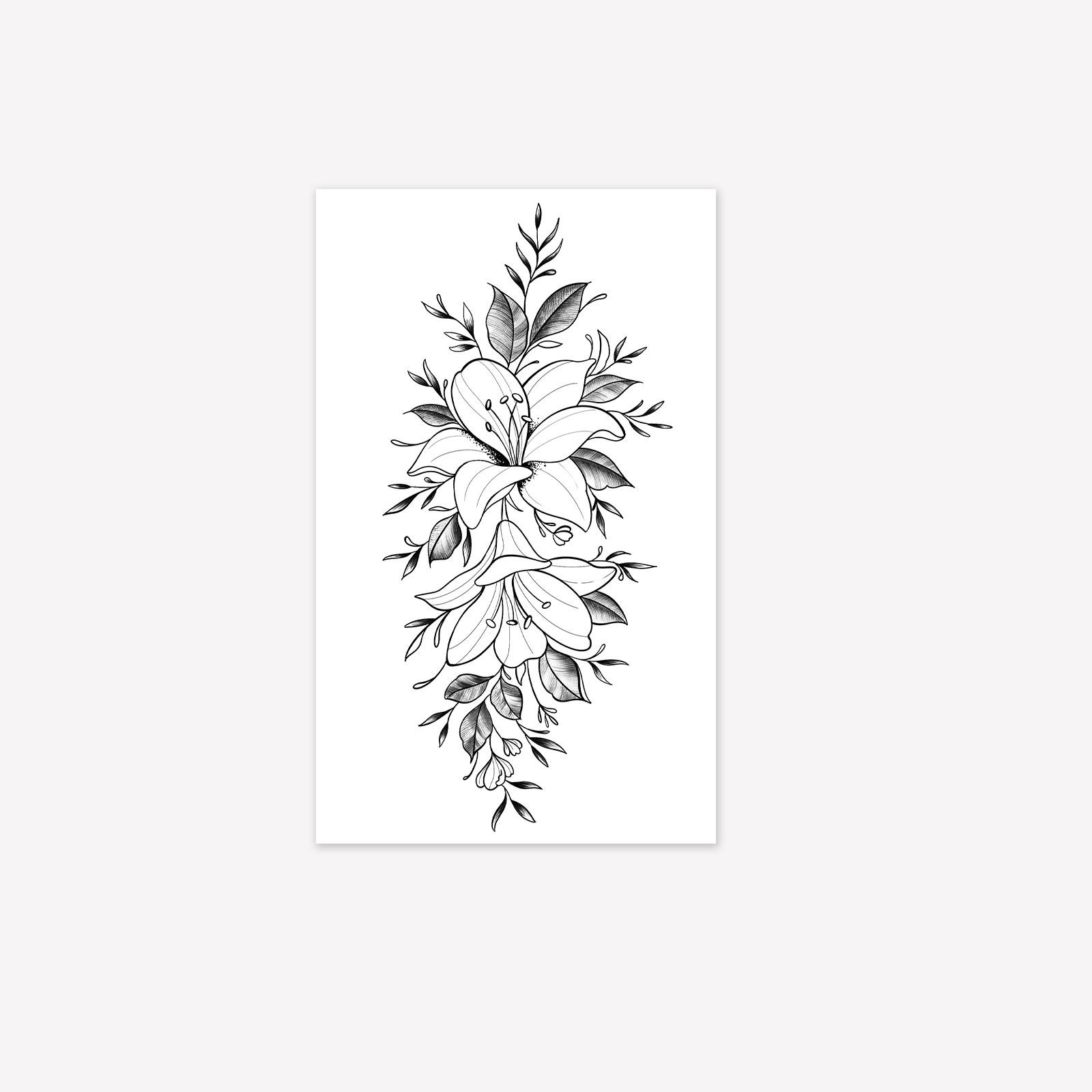 

Realistic Lily Tattoo Sticker, Waterproof And Long-Lasting, Literary Arm Model, Simulated Tattoo Sticker. 11*19CM