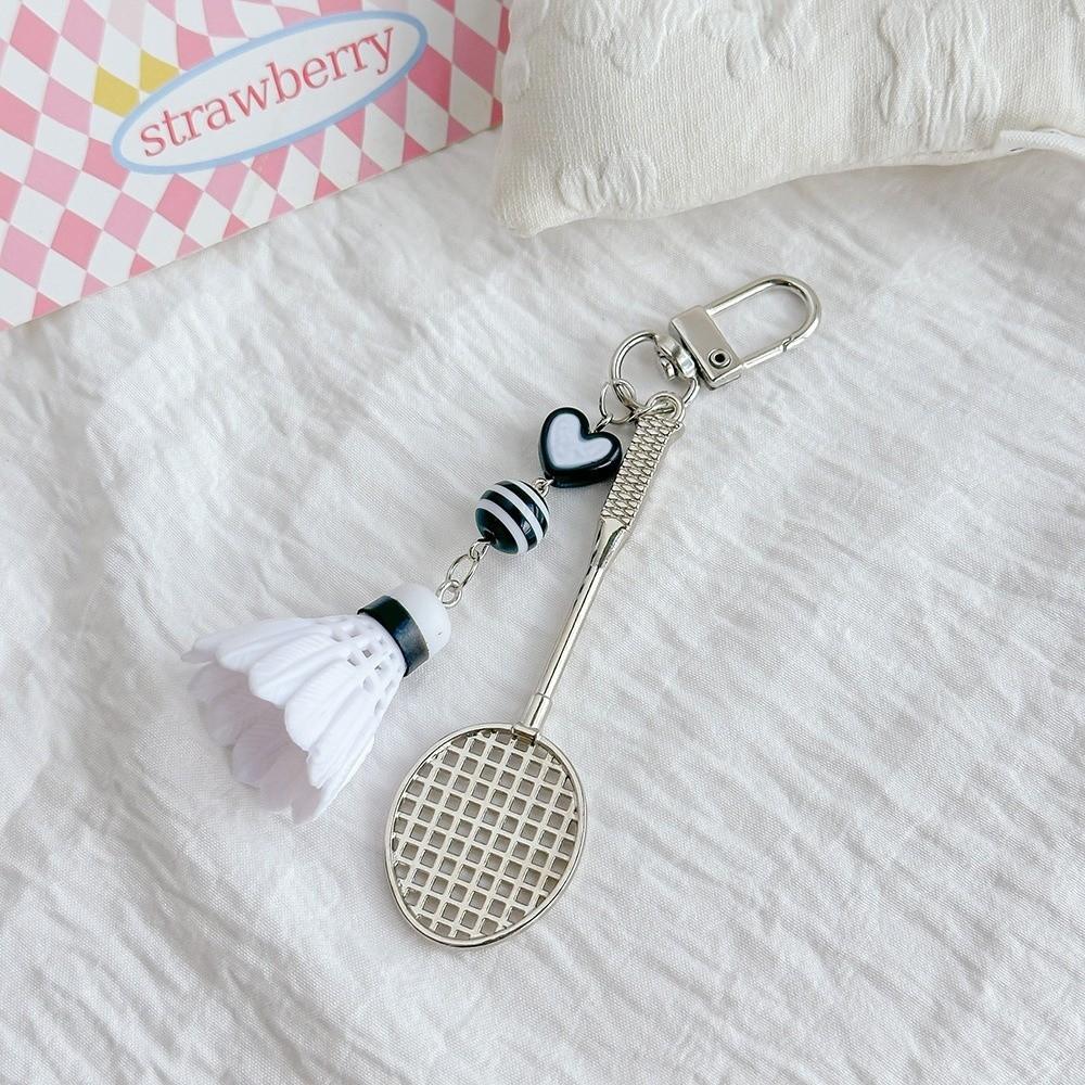 Creative Design Badminton Racket Keychain Mini Size Badminton Pendant Keyring Bag Ornament