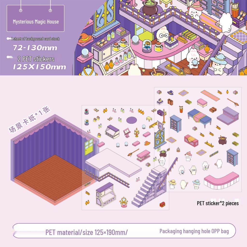 Zaomo 3D Landskapsklistermärke: Little World Series - Kreativt DIY-scenkollagepaket