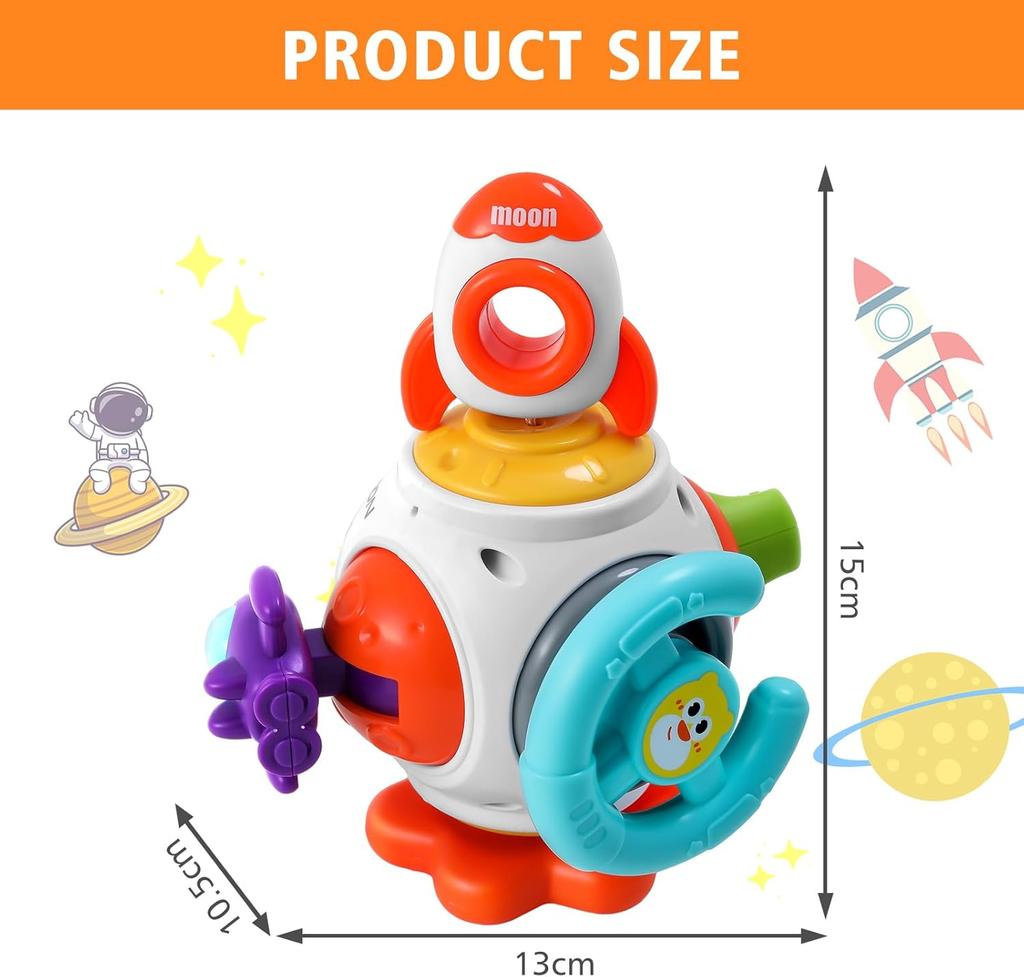 Montessori 6-in-1 Busy Sensory Activity Cube Toy for Babies Aged 1 to 3 Years, Fun Educational and Portable Toy for Home and Travel Early
