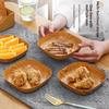 Imitation Wood Grain Serving Dishes Shatterproof BPA Free Food Safe Unbreakable Trays for Family Holiday Dinner Use