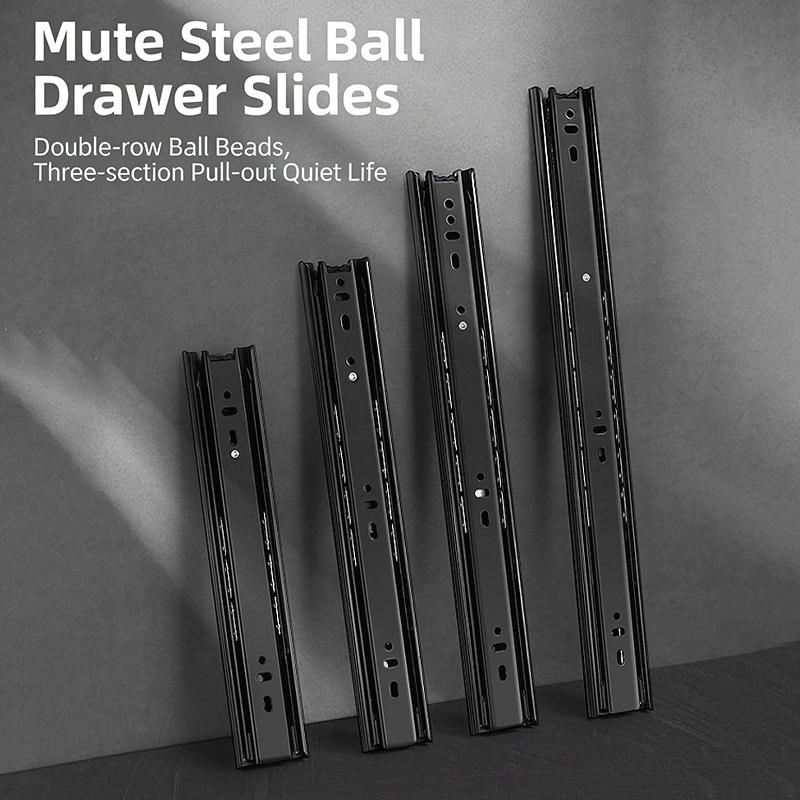 Heavy Duty Drawer Guide Full Extension Ball Bearing Slides Per Pair Buffer And Silent Wardrobe Furniture Hardware Accessories