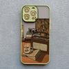 Cartoon Home Furnishing Table Cat Phone Case For iPhone 15 14 13 12 11 Pro Max Mini SE2 15 14 8 7 Plus X XR XS Shockproof Covers