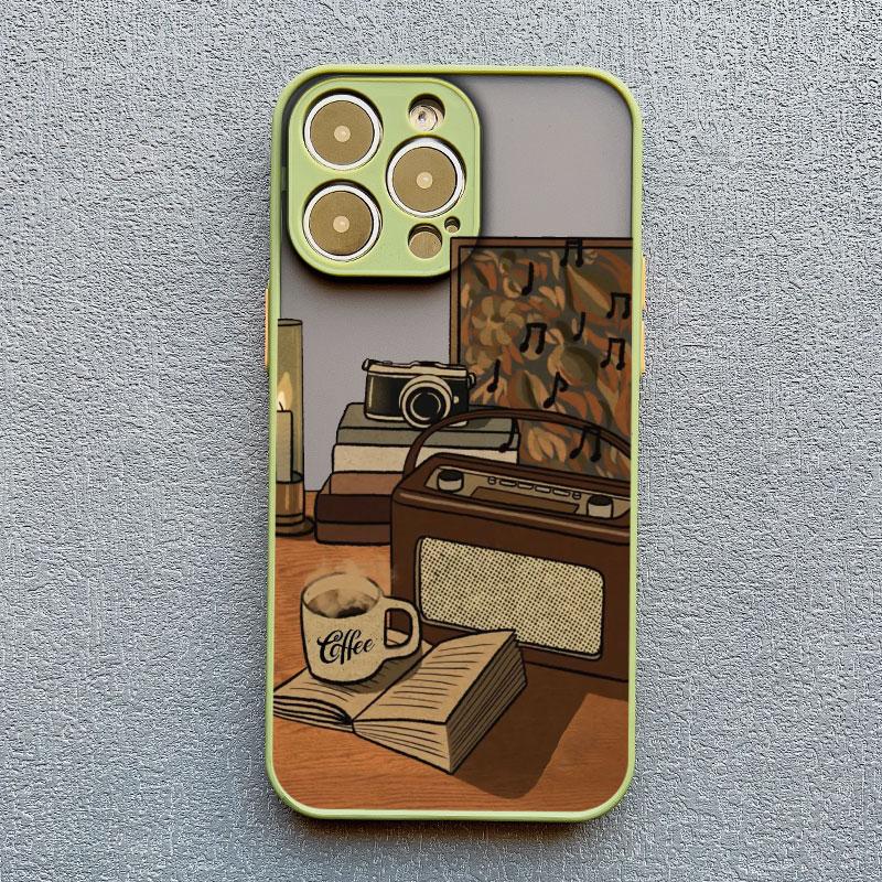 Cartoon Home Furnishing Table Cat Phone Case For iPhone 15 14 13 12 11 Pro Max Mini SE2 15 14 8 7 Plus X XR XS Shockproof Covers