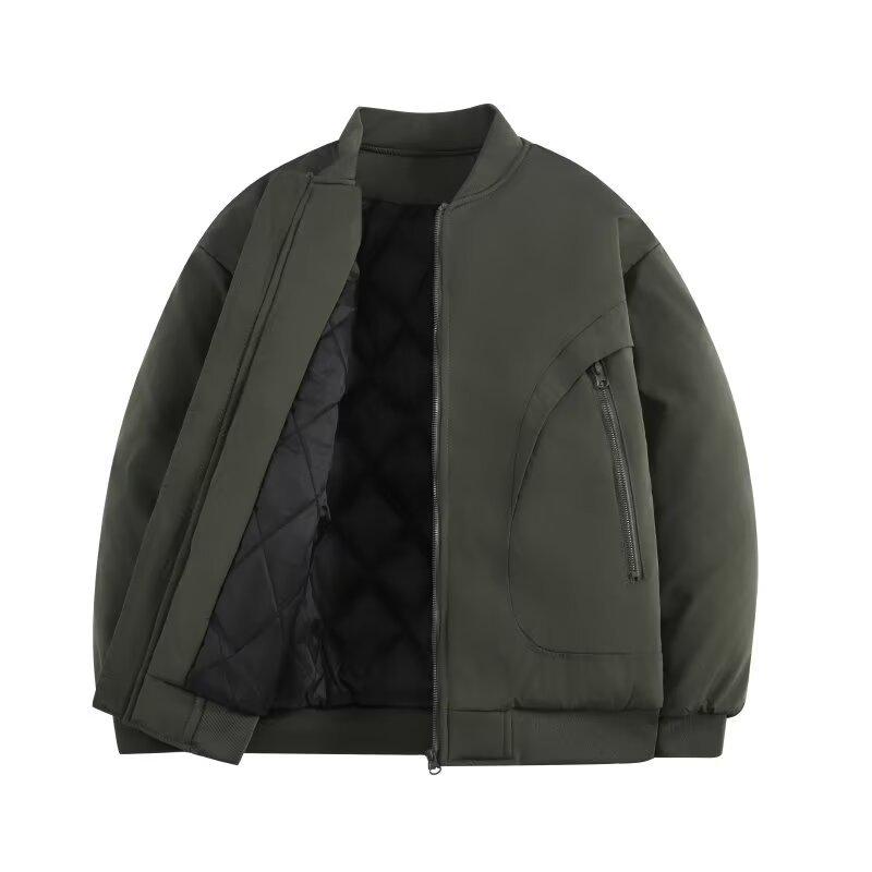 

Men s Trendy Cotton Baseball Collar Jacket - Casual Fashion Workwear S зелений