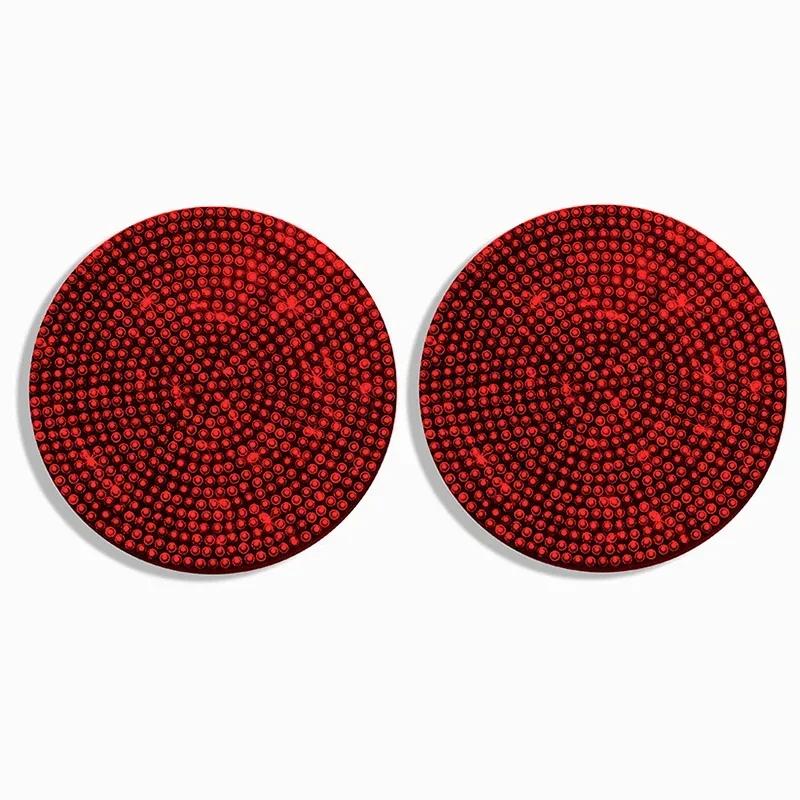 2PCS Diamond Car Coaster Non-Slip Mat Water Holder Cup Slot Silica Gel Pad Cup Mat Gadget Bling Waterproof Interior Accessories