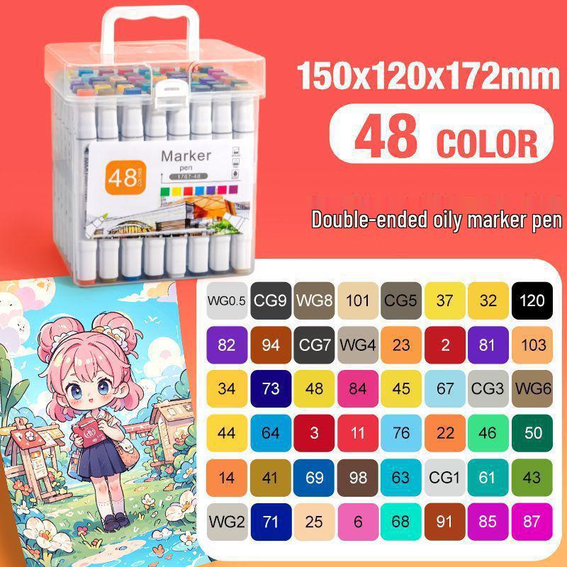 Double-Ended Marker Pen Set: Alcohol-Based Watercolor Pens for Children's Art and Graffiti