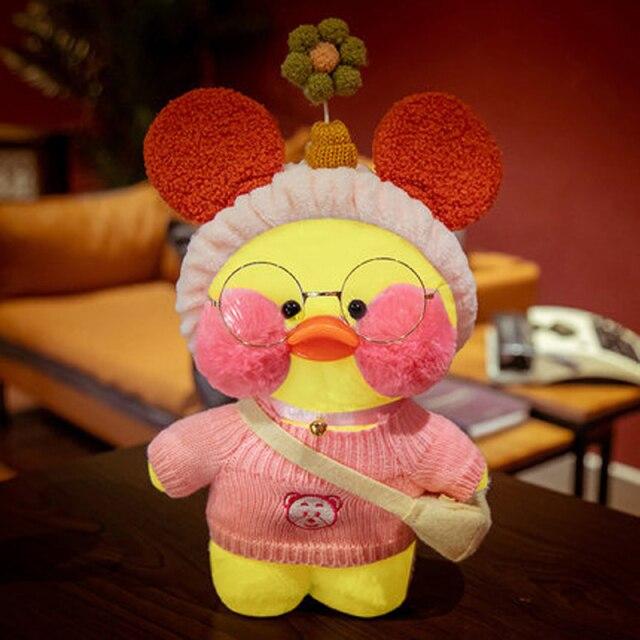 30cm Cute Plushie Lalafanfan Yellow Duck Stuffed Animals Soft Plush Toys For Girls Kids Kawaii Doll Birthday Christmas Gift 