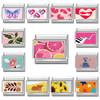 Y2K Pink Sunset Heart Butterfly Piano Star Flowers Italian Charm Links Fit 9mm Stainless Steel Women DIY Making Bracelet Jewelry