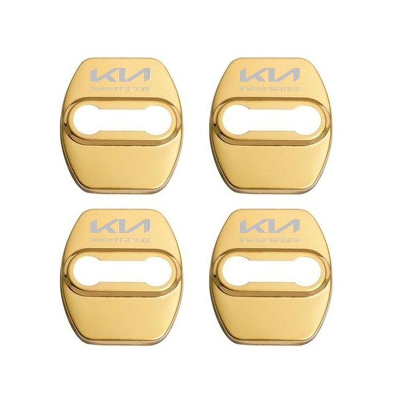 AHM1 4Pcs Car Accessories Door Lock Cover Auto Emblems Case for Kia Picanto Ceed Sportage Rio Cerato Soul Sorento Car Stickers