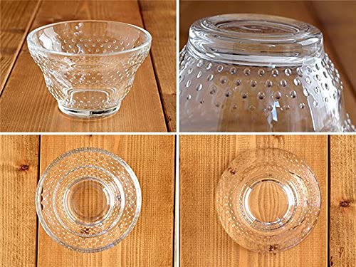 Tableware East Dessert Cups 200cc Glass 6-Piece Set, Dot Pattern Small Bowls, Dinnerware Set