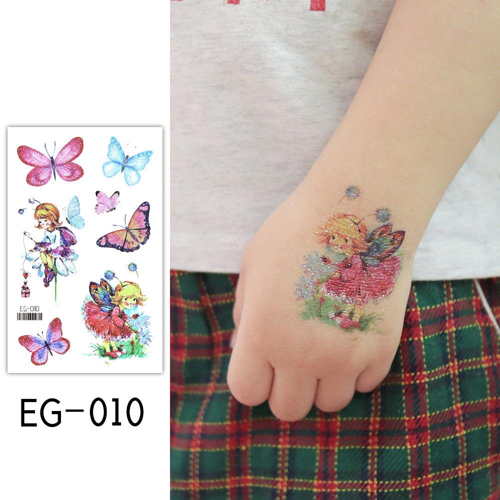 Ruikalong Cartoon Mermaid & Butterfly Glitter Tattoo Stickers for Children