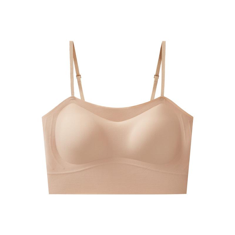Liquid foundation invisible skin seamless underwear women's small breasts gather summer vest type thin shoulder straps cross beautiful back bra cover